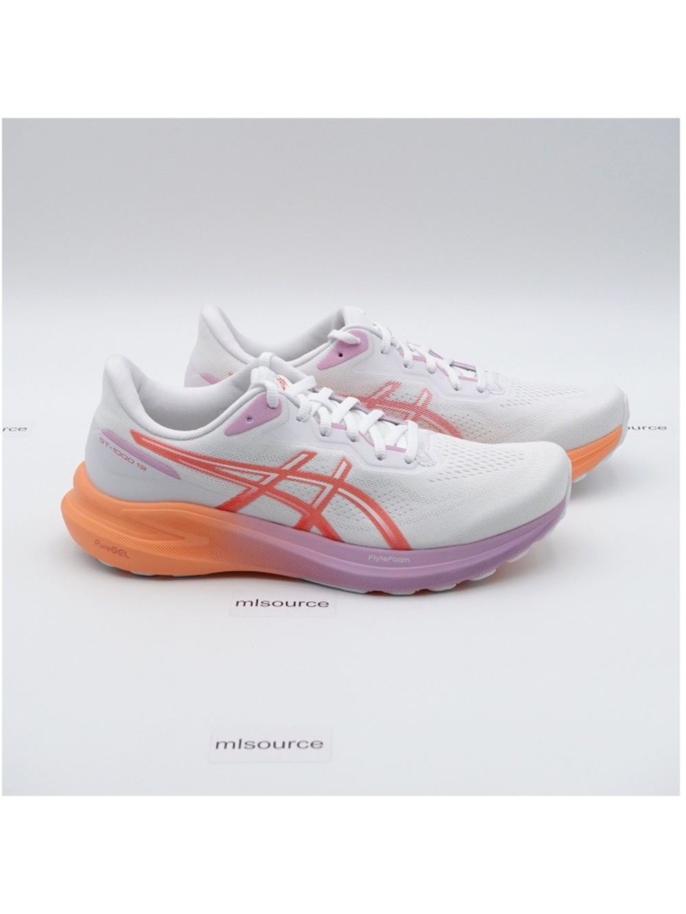 NEW Size 9.5 Women's ASICS GT-1000 13 Running Shoes 1012B663-101 White/Coral Ree - Picture 3 of 7